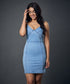 Light Wash Denim Bustier Bodycon Dress